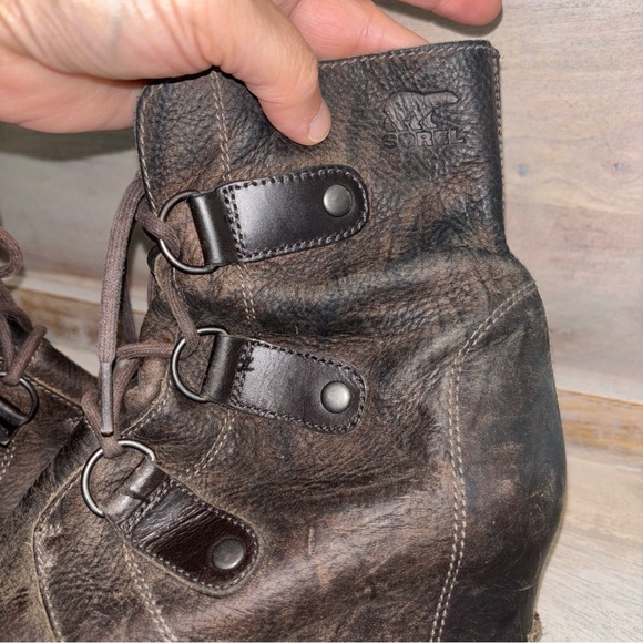 Sorel Women's Joan of Arctic Wedge II Women’s Brown Leather Lace Up Boots Sz‎ 8 - Picture 11 of 16